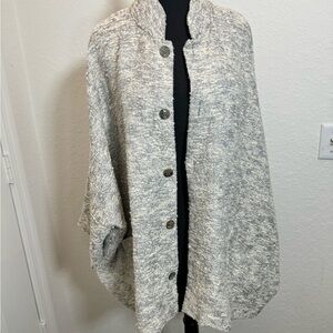 ESKANDAR Women's Gray Button-Up Coat